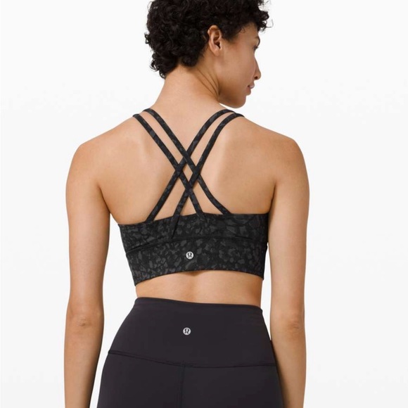 Lululemon Energy Bra Long Line Medium Support in Wild Thing Camo Deep Coal Multi - Picture 2 of 14